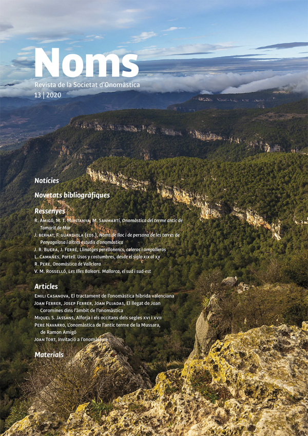 Noms 13 – Revista de la Societat d’Onomàstica